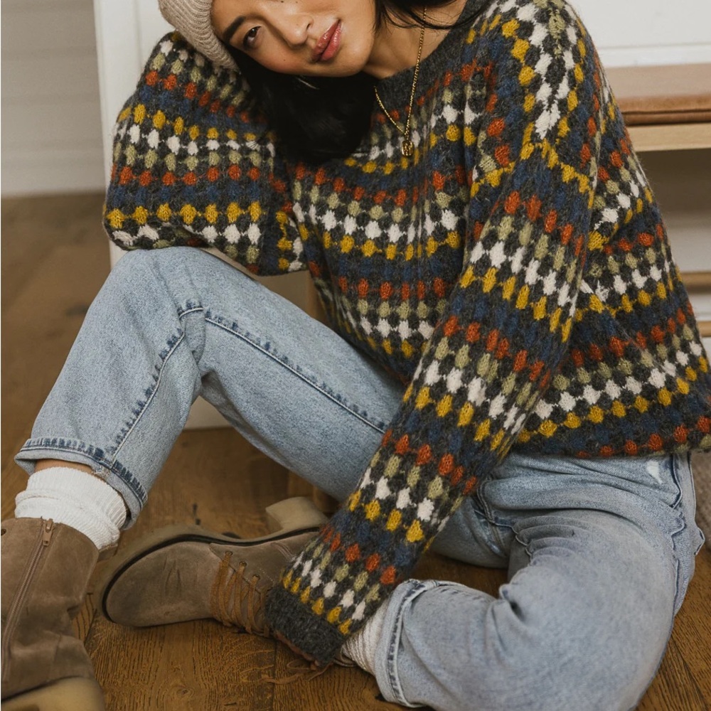 Böhme Hexagon Knit Sweater in Charcoal